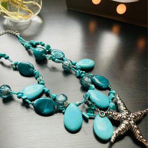 Starfish And Turquoise Necklace